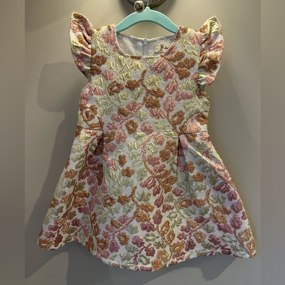Doe a Dear Ruffle Sleeve Party Dress 2T
